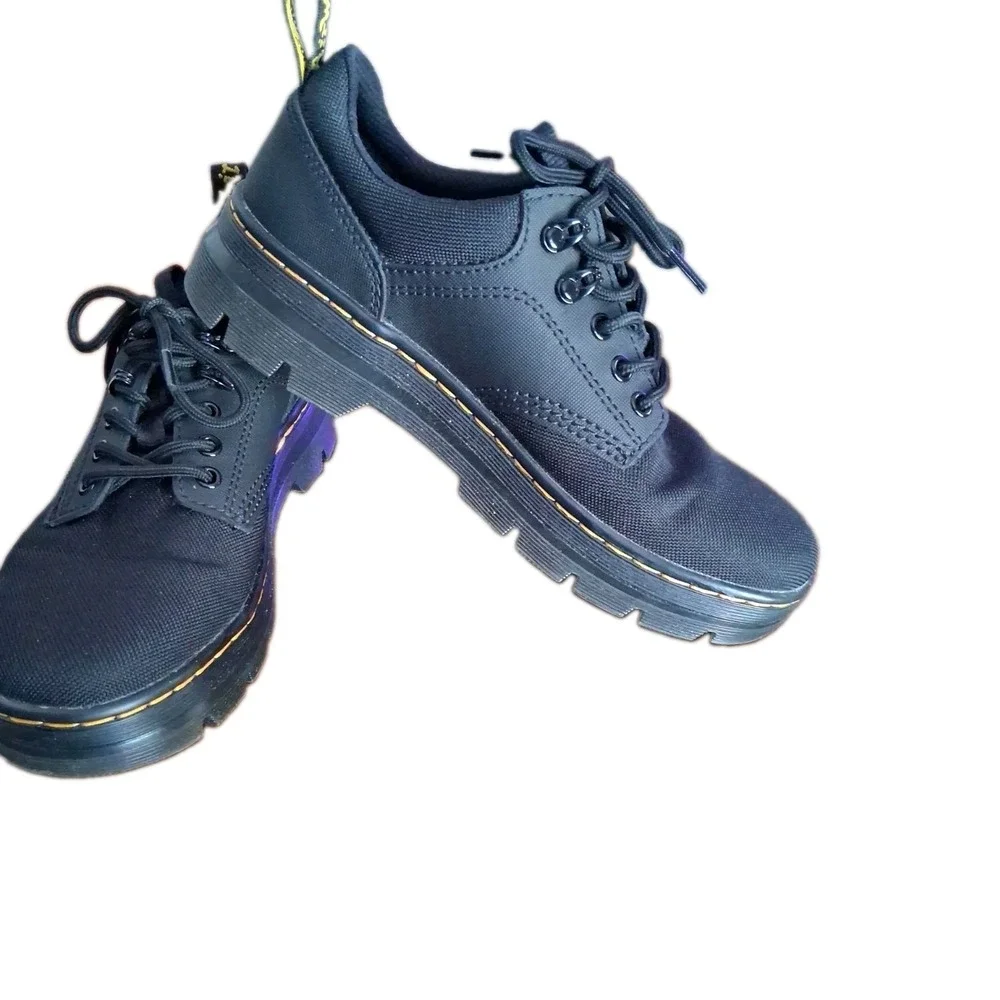 Dr. Martens Joseph Black Canvas Leather Low Top Sneakers Mens Size 8